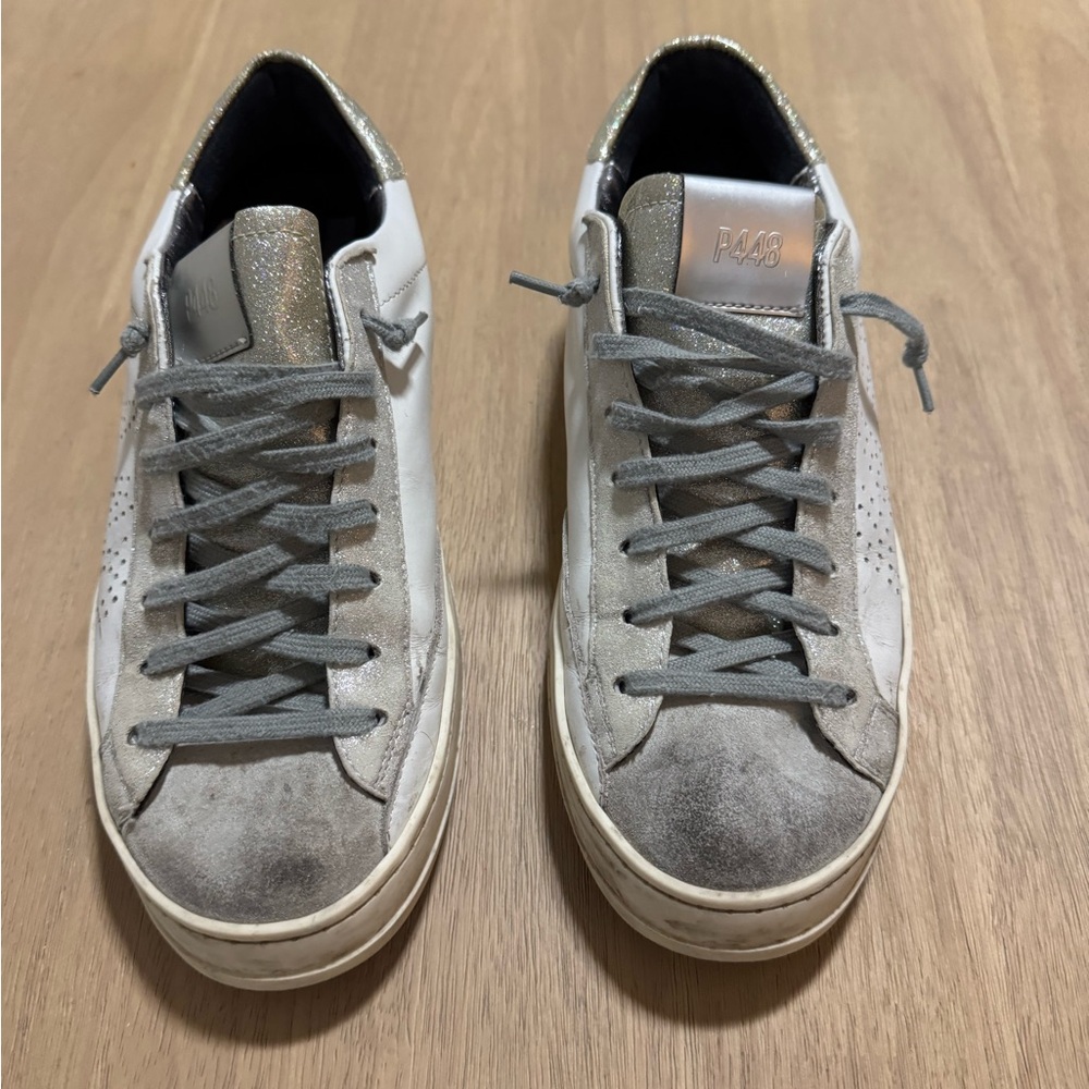 P448 Women’s White/Gray/Sparkle Sneakers